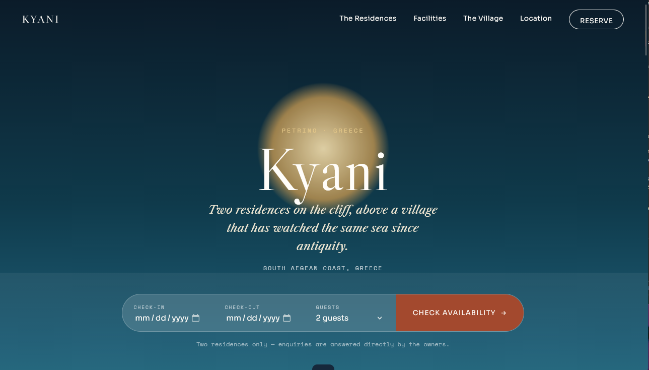 Luxury apartments website preview