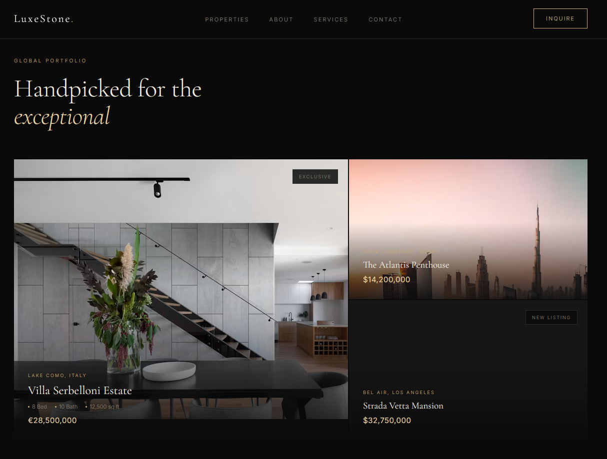 Real estate website preview